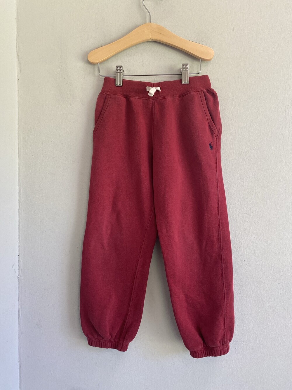 Polo Ralph Lauren Boys Red Joggers Size 7 Navy Embroidered Pony